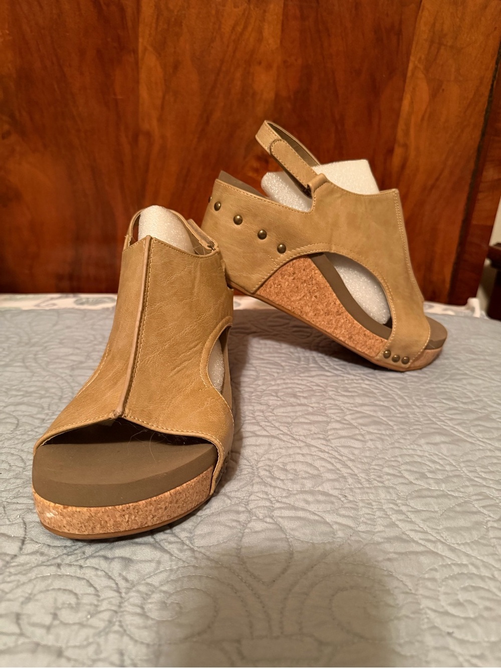 Boutique by Corkys Tan Cork Wedge Sandals Size 11 NWOT